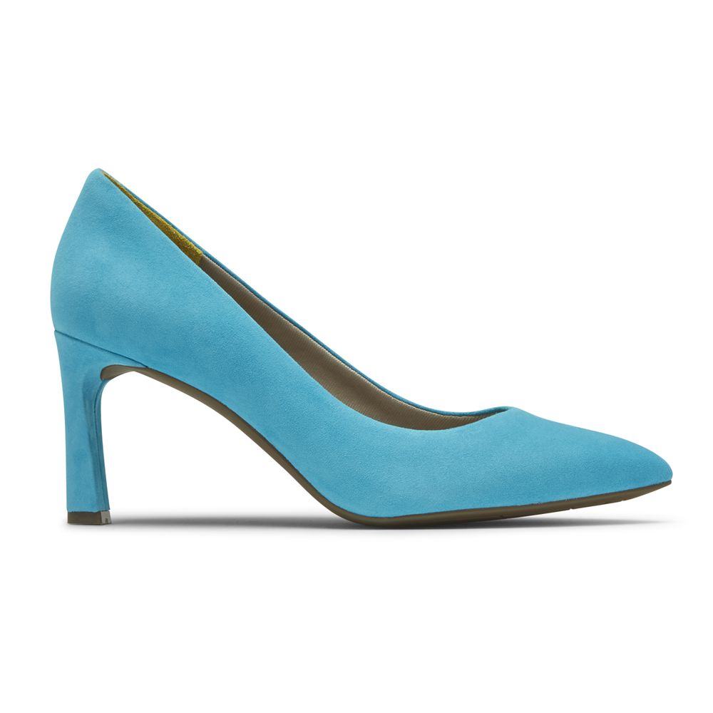 Rockport Women's Total Motion Sheehan Heel Pumps - Azure Blue - USA (8531ZDVXF)